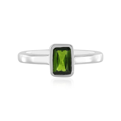 Anello in argento con Diopside Russo