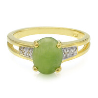 Anello placcato in oro con Crisoprasio Imperiale
