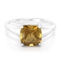 Anello in argento con Quarzo Cognac