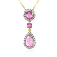 Collana in argento con Zaffiro Rosa del Madagascar