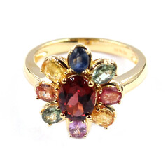 Anello in argento con Granato Mozambico
