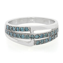 Anello placcato in platino con Diamante Fancy