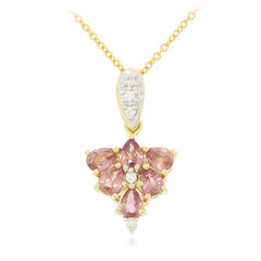Collana in oro con Zaffiro Padparadscha (non riscaldato) (AMAYANI)