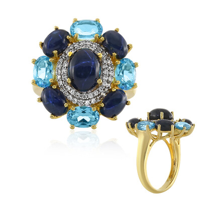Anello in argento con Zaffiro Stellato Blu