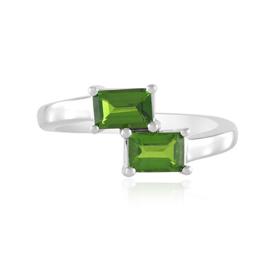 Anello in argento con Diopside Russo