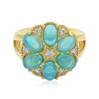 Anello in argento con Opale Blu Caraibico