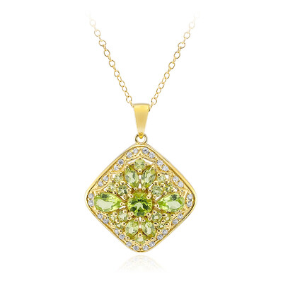 Collana in argento con Peridoto della Birmania