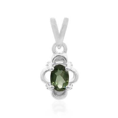 Ciondolo in argento con Tormalina Verde