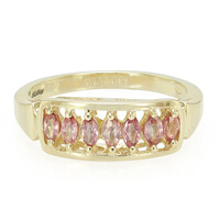 Anello in oro con Zaffiro Padparadscha (non riscaldato)