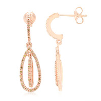 Orecchini placcati in oro con Diamante Fancy