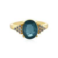 Anello in argento con Cianite Blu Foglia di Tè