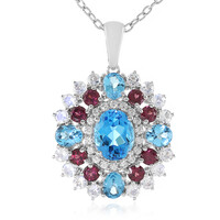 Collana in argento con Topazio Blu Svizzero
