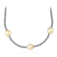 Collana in argento con Perla Dorata dei Mari del Sud Kabira (TPC)