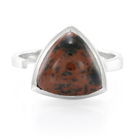 Anello in argento con Ossidiana Mogano