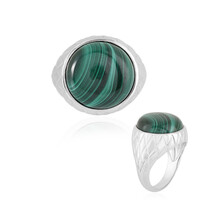 Anello da uomo in argento con Malachite