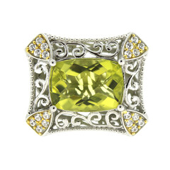 Anello in argento con Quarzo Ouro Verde (Dallas Prince Designs)