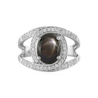 Anello in argento con Zaffiro Stellato Nero