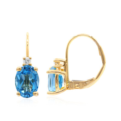 Orecchini in oro con Topazio Blu Svizzero