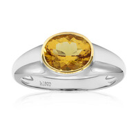 Anello in platino con Berillo Giallo