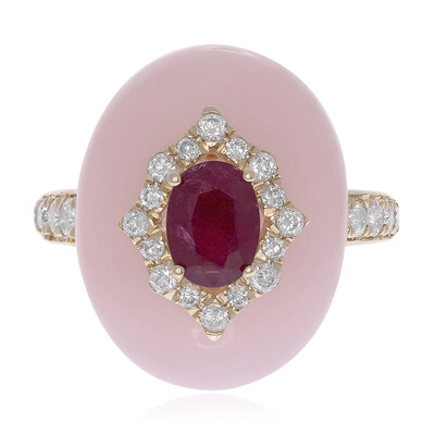 Anello in oro con Rubino Mozambico AAA (CIRARI)