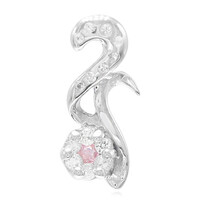 Ciondolo in argento con Zaffiro Ceylon Rosa