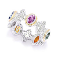 Anello in argento con Zaffiro Fancy (Dallas Prince Designs)