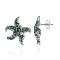 Orecchini in argento con Smeraldo Zambia (Annette classic)