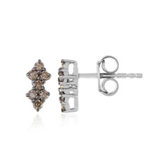 Orecchini in argento con Diamante Champagne I1