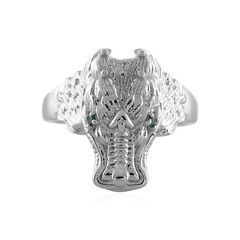 Anello in argento con Diamante Blu I3