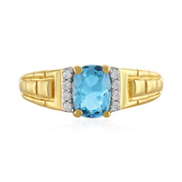 Anello in argento con Topazio Blu Svizzero