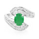 Anello placcato in platino con Smeraldo Bahia