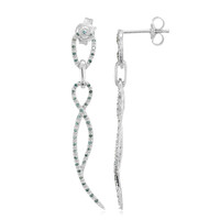 Orecchini placcati in platino con Diamante Fancy