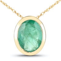 Collana in oro con Smeraldo Zambia