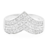 Anello in argento con Zaffiro Bianco
