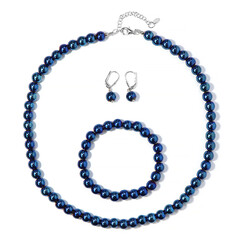 Parure in argento con Ematite Blu Royal