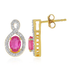 Orecchini in argento con Zaffiro Rosa del Madagascar