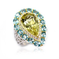 Anello in argento con Quarzo Ouro Verde (Dallas Prince Designs)