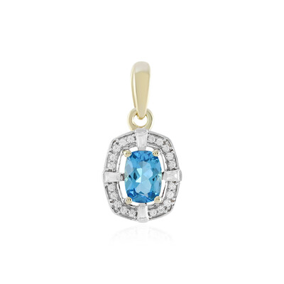 Ciondolo in oro con Topazio Blu Svizzero (Adela Gold)