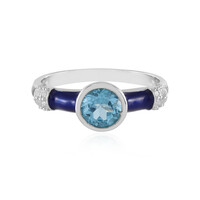 Anello in argento con Topazio Blu Svizzero