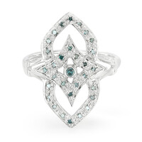 Anello placcato in platino con Diamante Fancy