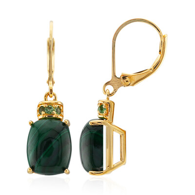 Orecchini in argento con Malachite