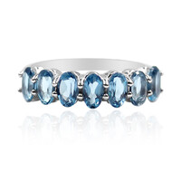 Anello in argento con Topazio Blu Londra
