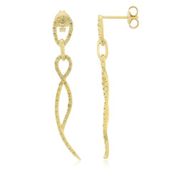 Orecchini placcati in oro con Diamante Fancy