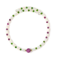 Bracciale in acciaio con Rubino Mozambico (Riya)