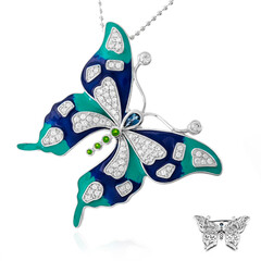 Spilla in argento con Topazio Blu Londra (Dallas Prince Designs)