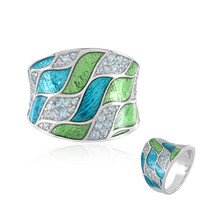 Anello in argento con Topazio Blu Svizzero
