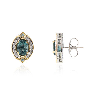 Orecchini in argento con Fluorite Blu Caraibico  (Dallas Prince Designs)