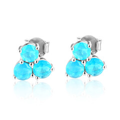 Orecchini in argento con Opale Blu Caraibico