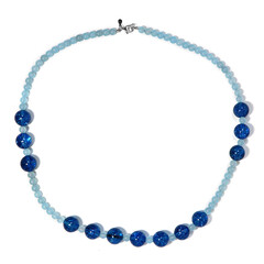 Collana in argento con Quarzo Ice Crushed Blu