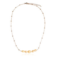 Collana in argento con Perla d'Acqua Dolce Arancione (TPC)